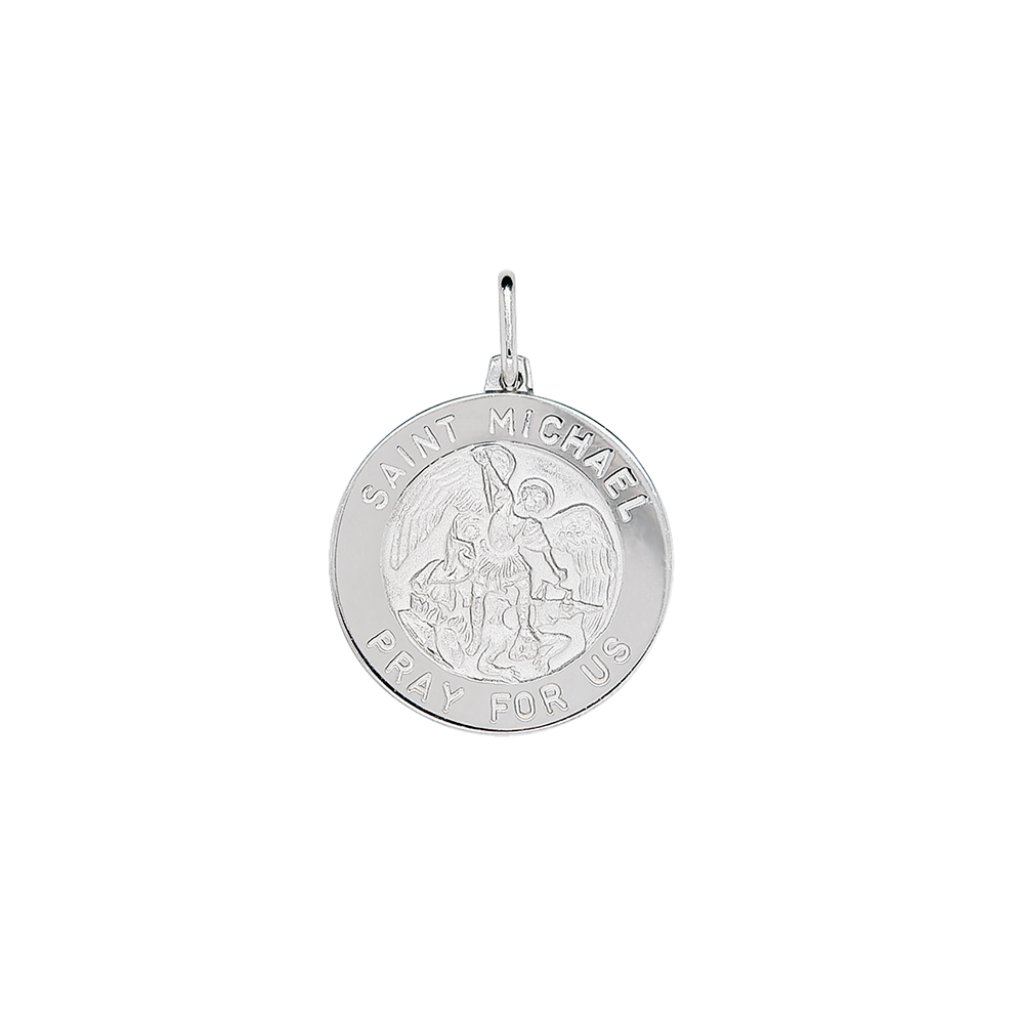 925 Sterling Silver Saint Michael Religious Medal Pendant Italy